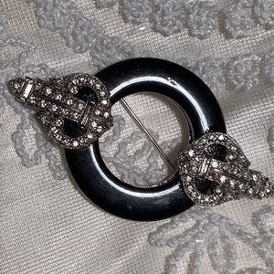 *RARE* KENNETH LANE 1960’s Signed Art Deco Style Brooch “AS IS” Missing 3 stones